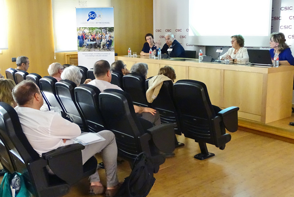 Opening table. Multiplier event organized by CSIC at the school in Madrid on June the 19th, 2018.